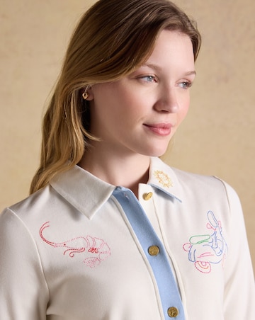 Joules Premium Rib Embroidered Cardigan