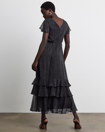 Joanna Hope Lace Trim Ruffle Midi Dress