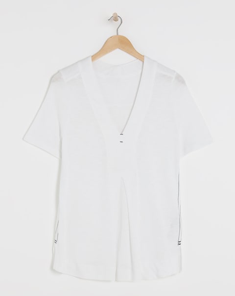 Julipa Contrast Stitch Pure Cotton Top
