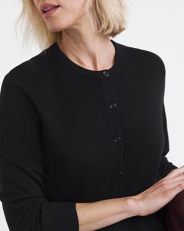 Black Crew Neck Cardigan