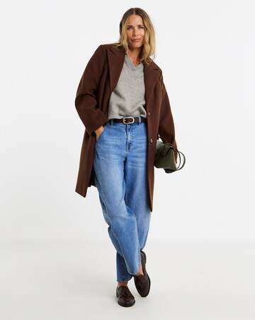 Rust Single Breast Lined Coat