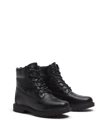 Timberland Black Premium 6 Inch Lace Up Boots - Standard Fit (D)