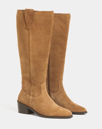 Carly Suede Knee High Western Boots - Extra Wide Fit (EEE) & Super Curvy Calf