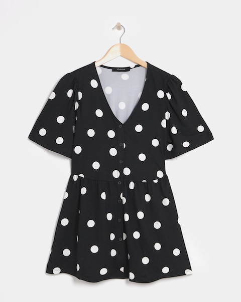 Angel Sleeve Button Front Longline Top