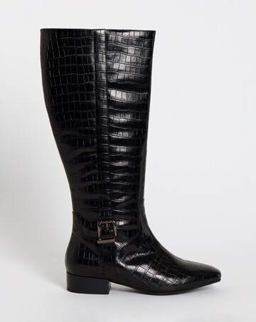 Roxy Knee High Buckle Riding Boots - Wide Fit (E) & Curvy Calf