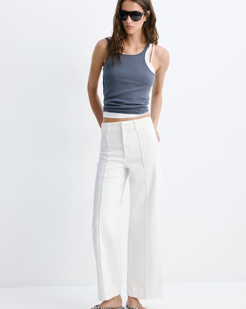 Mango High-Waisted Wide Leg Jeans
