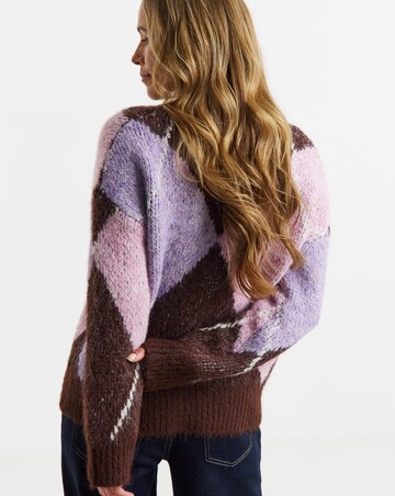 Argyle Chunky Cardigan