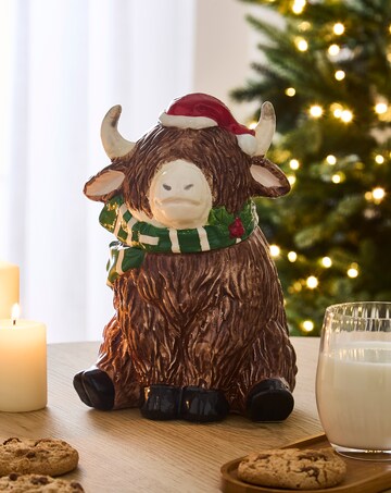 Highland Cow Ceramic Cookie Jar