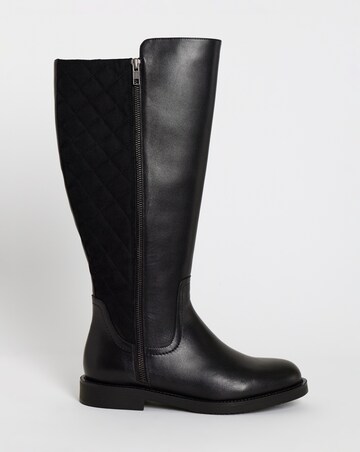 Michelle Leather Knee High Riding Boots - Wide Fit (E) & Curvy Calf