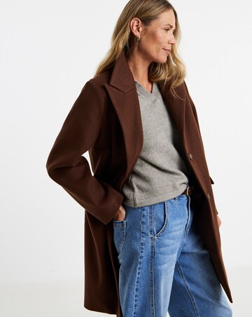 Rust Single Breast Lined Coat