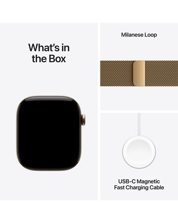 Apple Watch Series 12 GPS + Cellular 46mm - Gold Titanium/Gold Milanese - M/L