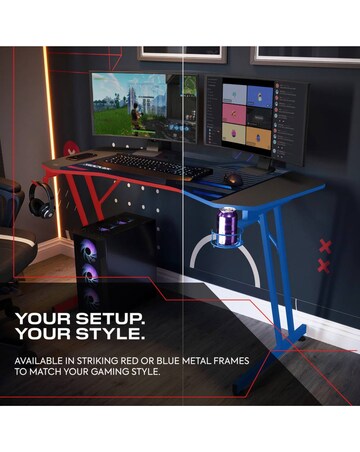 X Rocker Panther Evo 120cm Gaming Desk with Mousepad - Red