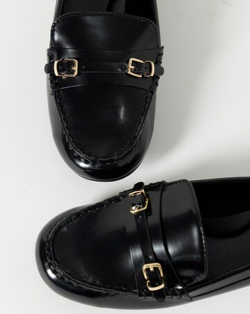 Kennedy Double Buckle Detail Loafers - Wide Fit (E)