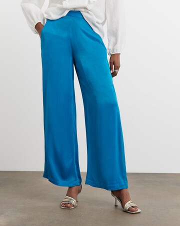 Joanna Hope Blue Satin Wide Leg Trousers