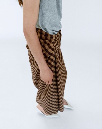 Mango Check Wrap Skirt