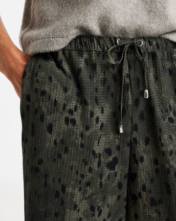 Textured Jersey Wide Leg Trouser