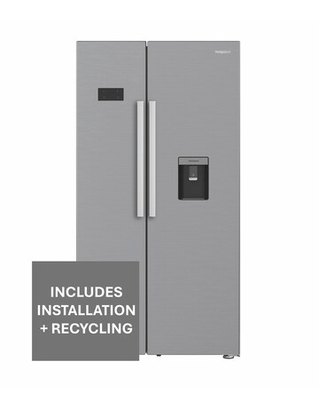 Hotpoint HPG2 6583W XP4UK Dual No Frost American Fridge Freezer Silver + Install