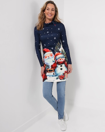 Joe Browns Roll Neck Christmas Graphic Tunic Top