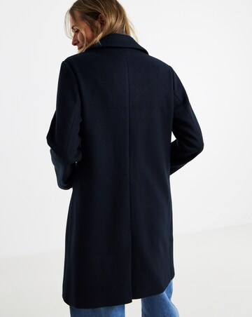 Navy Single Breasted Lined Coat