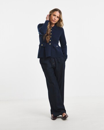 Military Peplum Cardigan