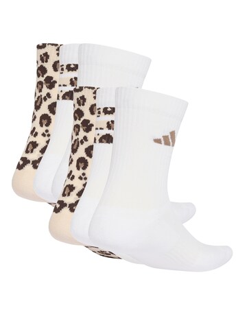 adidas 3 Pack Leopard Print Socks