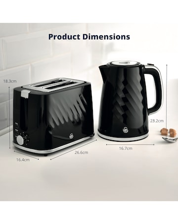 Swan Black Kettle, Toaster, pan + tool