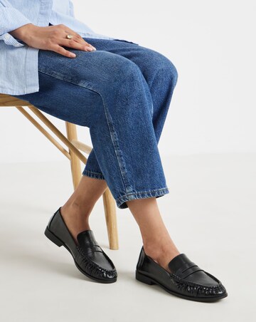 Palmer Puckered Flat Loafer Shoes - Wide Fit (E)