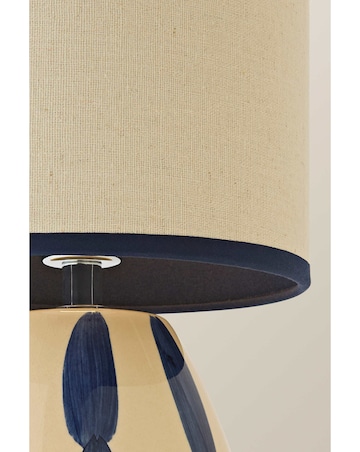 ValueLights Brynn Navy Painted Stripe Table Lamp