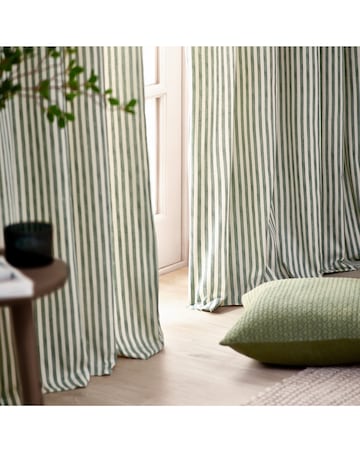 Yard Hebden Striped 100% Cotton Eyelet Lined Curtains