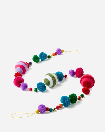 Fabric Pom Pom Bunting In Bright Colours - 130cm