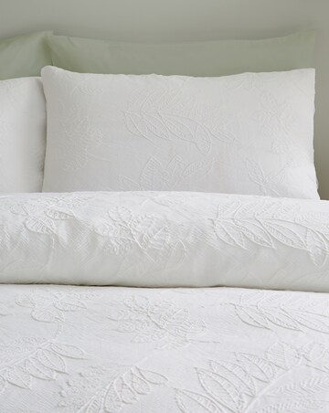 Catherine Lansfield Jacquard Leaves Duvet Cover Set
