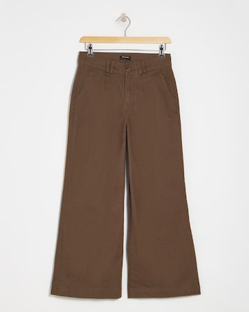 Chocolate Stretch Wide Leg Chino Trouser