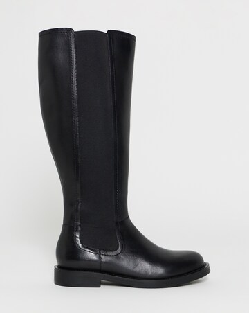 Laura Leather Knee High Chelsea Boots - Wide Fit (E) & Curvy Calf