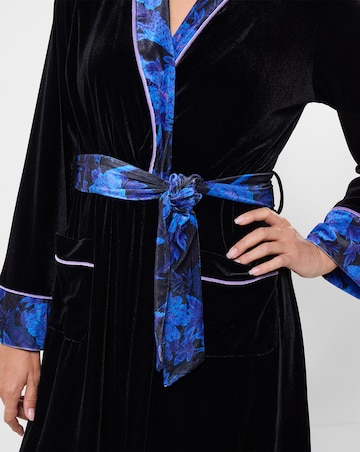 Joe Browns Boutique Velvet Embroidery Detail Dressing Gown