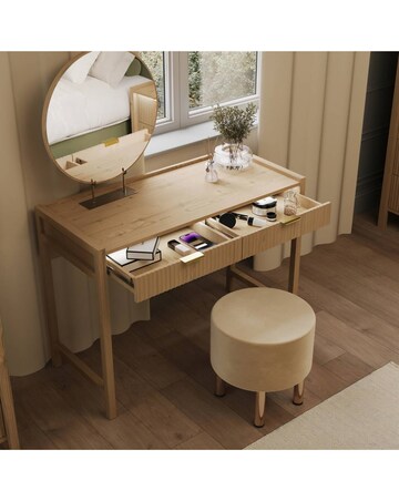 XR Living Dakota Dressing Table With App Control Lights - Oak