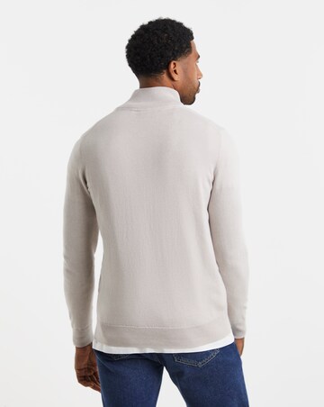 Lyle & Scott Cotton Merino 1/4 Zip Jumper - Cove