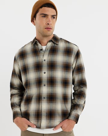 Only & Sons Kosta Long Sleeve Check Regular Fit Shirt - Natural Check