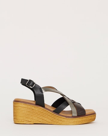 Magnolia Multi Strap Wedge Sandals - Wide Fit (E)