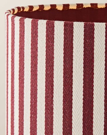 ValueLights Florence Burgundy Pinstripe Linen Midi Floor Lamp