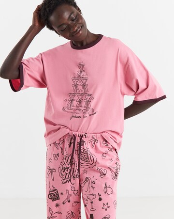 Pretty Secrets Cocktail Glass Pyjama Set