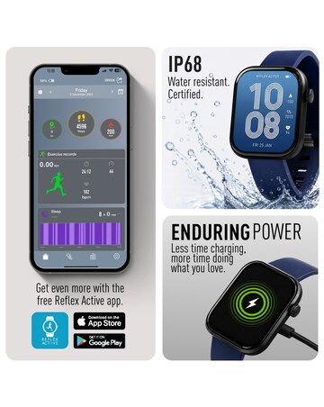 Reflex Active Spectre Silicone Strap Smart Watch - Navy