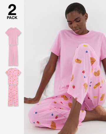 Pretty Secrets Value 2 Pack Breakfast Print Pyjama Sets