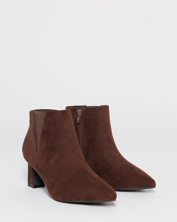 Katrina Block Heel Pointed Ankle Boots - Wide Fit (E)