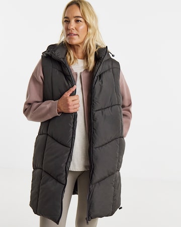 Mocha Longline Padded Gilet
