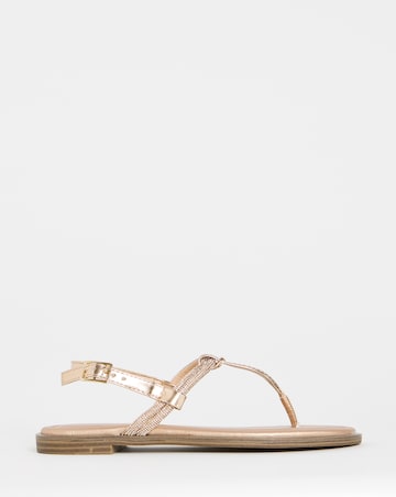 Simply Be Karma Diamante Sparkly Toe Post Sandals - Extra Wide Fit (EEE)