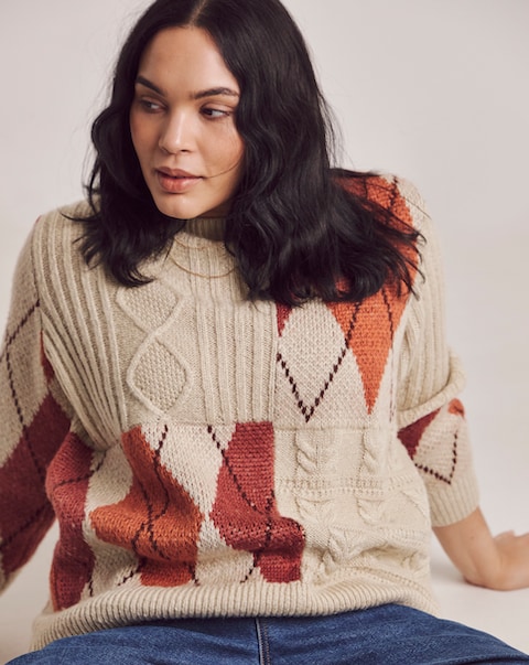 Julipa Cable Argyle Jumper