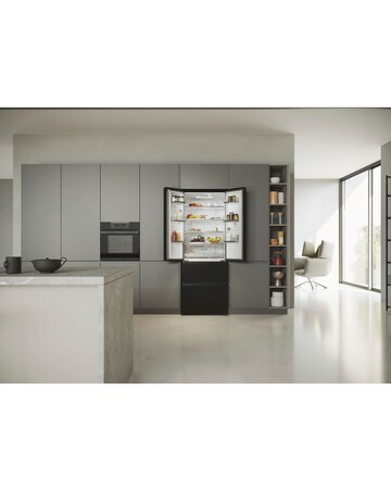 Haier HFR5719ENPB 70 FD Plain Door Refrigerator Black + Install