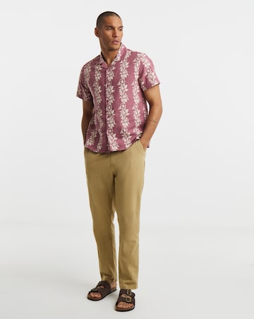 Printed Textured Shirt- Dusty Pink