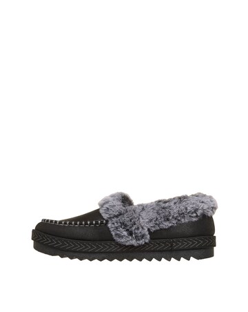 Skechers Black Bobs Cozy Kiss Snug Stitch Slippers - Standard Fit (D)