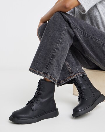 Heavenly Feet Fern Lace Up Chunky Boot - Wide Fit (E)